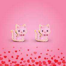 Laden Sie das Bild in den Galerie-Viewer, Pink Kitty Cutie Stud Earrings