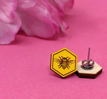 Load image into Gallery viewer, Unpossible Cuts Bee Earrings