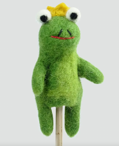 The Winding Road Felt Finger Puppet Frog With Crown