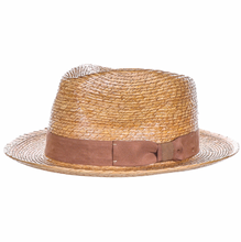 Load image into Gallery viewer, Dorfman Landon Straw Fedora Hat – Toast UPF 50+ Sun Hat
