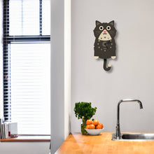 Load image into Gallery viewer, Popclox Kitten Pendulum Clock - Wood