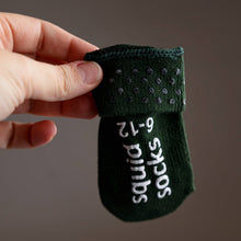 Load image into Gallery viewer, Squid Socks Cypress - Non-Slip Baby Socks in Khaki, Cognac, Evergreen