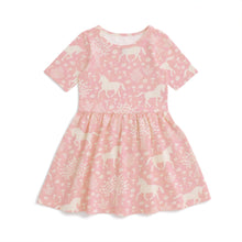 Laden Sie das Bild in den Galerie-Viewer, Winter Water Factory Alberta Dress – Magical Forest Pink Organic Cotton Dress