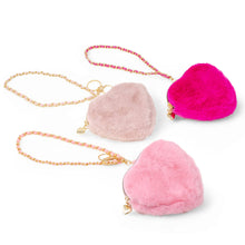 Load image into Gallery viewer, Zomi Gems Girl's Fuzzy Heart Wristlet Coin Purse