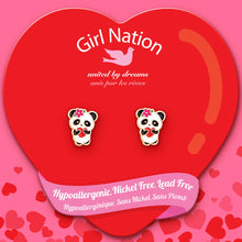 Laden Sie das Bild in den Galerie-Viewer, Girl Nation Panda Love Cutie Stud Earrings