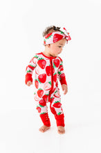 Load image into Gallery viewer, Jammie Session Berry Sweet Bamboo Baby Romper