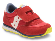Load image into Gallery viewer, Saucony Jazz Hook & Loop Sneaker Red/Blue/Lime