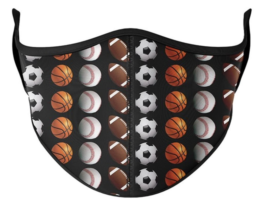 Top Trenz Sports Black Multi Face Mask