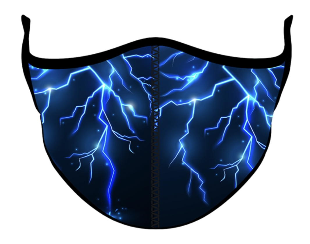 Top Trenz Blue Lightning Version Face Mask Size 37 Years Silver Moon Kids