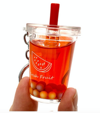 Load image into Gallery viewer, Fruit Boba Drink Keyring Key Charm
