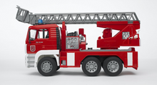 Load image into Gallery viewer, Bruder MAN TGA Fire Engine With Ladder Water Pump and Light/Sound Module 02771