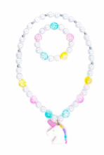 Load image into Gallery viewer, Great Pretenders White Unicorn Necklace and Bracelet Set