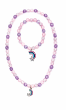 Load image into Gallery viewer, Great Pretenders Purple Rainbow Necklace &amp; Bracelet Set
