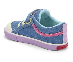See Kai Run Kristin Chambray/Happy Sneakers Size 10 Toddler