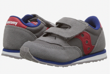 Load image into Gallery viewer, Saucony Jazz Hook & Loop Kids Sneakers – Grey/Red