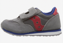 Load image into Gallery viewer, Saucony Jazz Hook & Loop Kids Sneakers – Grey/Red