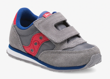 Load image into Gallery viewer, Saucony Jazz Hook & Loop Kids Sneakers – Grey/Red