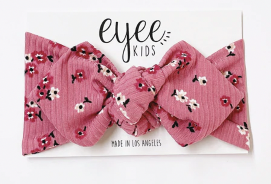 Eyee Kids Top Knot Headband Ribbed Cherry Blossom Size 6m+