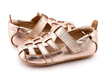 Laden Sie das Bild in den Galerie-Viewer, Old Soles Gladiator Copper Leder-Fisherman-Sandalen Lauflernschuhe / Krabbelschuhe