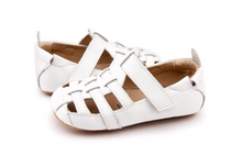 Load image into Gallery viewer, Old Soles Gladiator White Leather Fisherman First Walker Toddler Sandals Snow