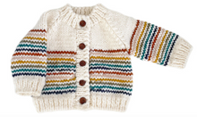 Load image into Gallery viewer, The Blueberry Hill Rainbow Stripe Cardigan Retro Size 4-6y

