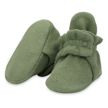 Load image into Gallery viewer, Zutano Cozie Fleece Bootie Olive Size 6m