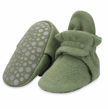 Load image into Gallery viewer, Zutano Cozie Fleece Gripper Bootie Olive