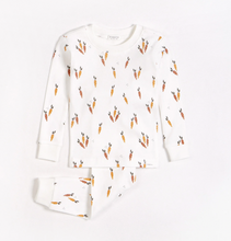 Load image into Gallery viewer, Firsts by Petit Lem Carrots Print on Off-White Infant PJ Set
