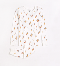 Load image into Gallery viewer, Firsts by Petit Lem Carrots Print on Off-White PJ Set
