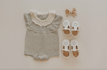 Load image into Gallery viewer, Consciously Baby Leather Petal T-Bar Cotton Hard Sole Size 5 Toddler