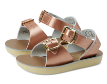Load image into Gallery viewer, Salt Water Surfer Rose Gold Hook & Loop Size 9 Toddler