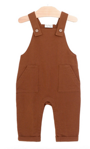 City Mouse Pocket Overall Brushed Fleece Rust Size 6-9m