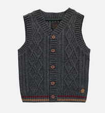 Load image into Gallery viewer, Souris Mini Dark Grey Twisted Knit Tank Top Vest Child Size 4