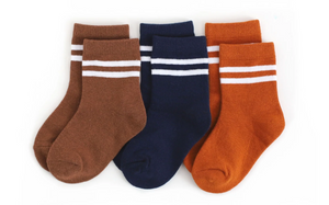 Little Stocking Co. Game Day Striped Midi Sock 3-pack