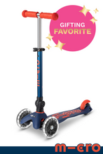 Load image into Gallery viewer, Micro Kickboard Mini Micro Deluxe Foldable LED Scooter Ages 2-5 Years Navy Blue