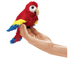 Load image into Gallery viewer, Folkmanis Mini Scarlet Macaw Finger Puppet