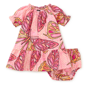 Tea Collection Puff Sleeve Baby Dress Batik Butterfly
