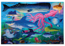 Load image into Gallery viewer, Crocodile Creek 60 Piece Foil Puzzle Shimmering Sharks