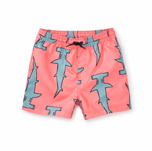 Load image into Gallery viewer, Tea Collection Shortie Swim Trunks Hammerhead Sharks Size 6