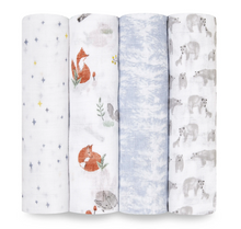 Load image into Gallery viewer, Aden + Anais Boutique Cotton Muslin Swaddles 4 Pack Naturally
