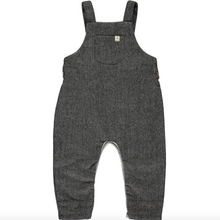 Load image into Gallery viewer, Me &amp; Henry Charcoal Woven Tweed Gleason Woven Overalls

