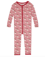 Load image into Gallery viewer, Kickee Pants Single Zipper Convertible Sleeper Strawberry Rainbows