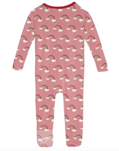 Load image into Gallery viewer, Kickee Pants Single Zipper Convertible Sleeper Strawberry Rainbows