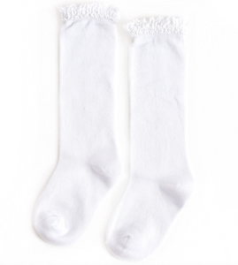 Little Stocking Co. Knee High Socks White Lace