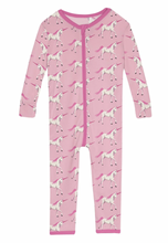 Load image into Gallery viewer, KicKee Pants Print Convertible Sleeper with Zipper Cake Pop Prancing Unicorn