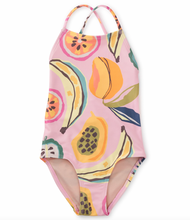 Load image into Gallery viewer, Tea Collection Cross Back One-Piece Swimsuit Tropical Fruit Size 8y