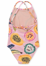 Load image into Gallery viewer, Tea Collection Cross Back One-Piece Swimsuit Tropical Fruit Size 8y
