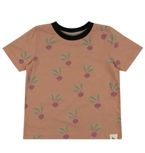 Load image into Gallery viewer, Turtledove London Beetroot Print Top Earth Size 3-4y
