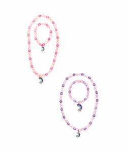 Great Pretenders Purple Rainbow Necklace & Bracelet Set