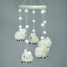 Load image into Gallery viewer, The Winding Road Wool Sheep Nursery Mobile – Counting Sheep Hanging Decor
